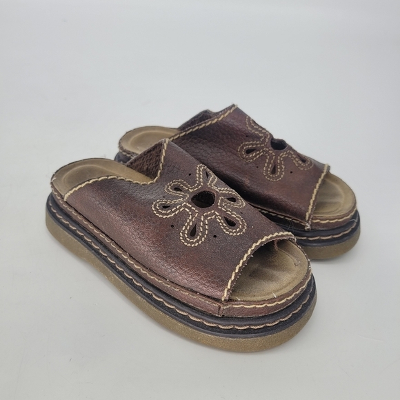 Smart fit kids vintage chunky brown slides sandals slip on size 11 - Picture 1 of 8